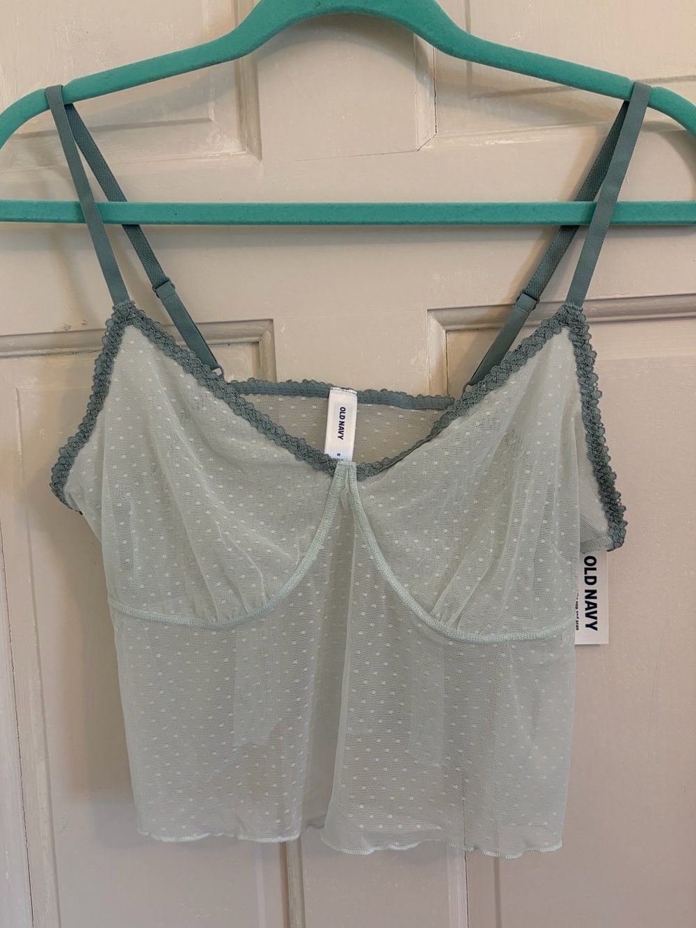 NWT Mesh Polka Dot Lacy Cami Tank Top Seaform Mermaid Fairy Old Navy Size Medium